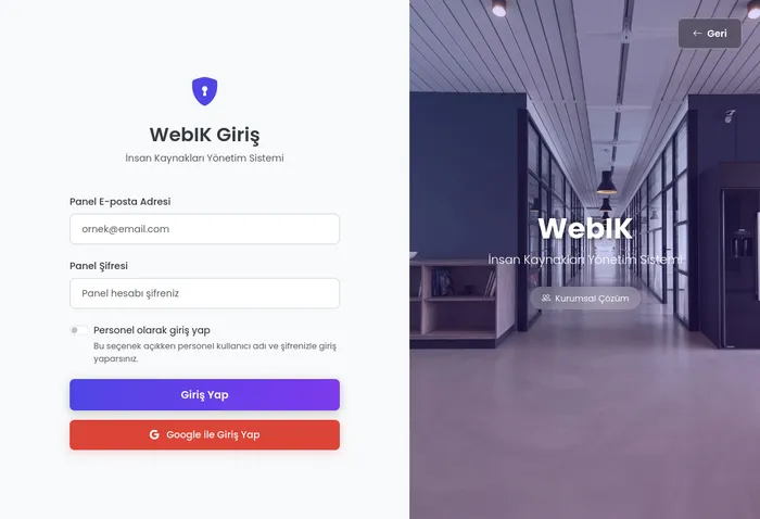 WebIK Giriş Ekranı